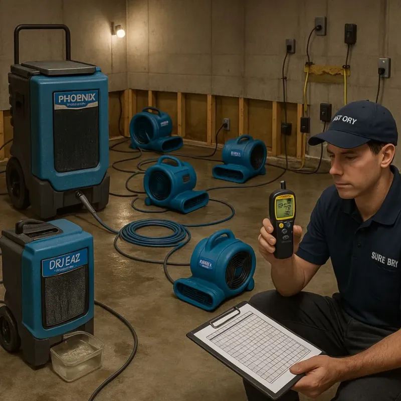 Structural Drying and Dehumidification process in Edgewood, PA